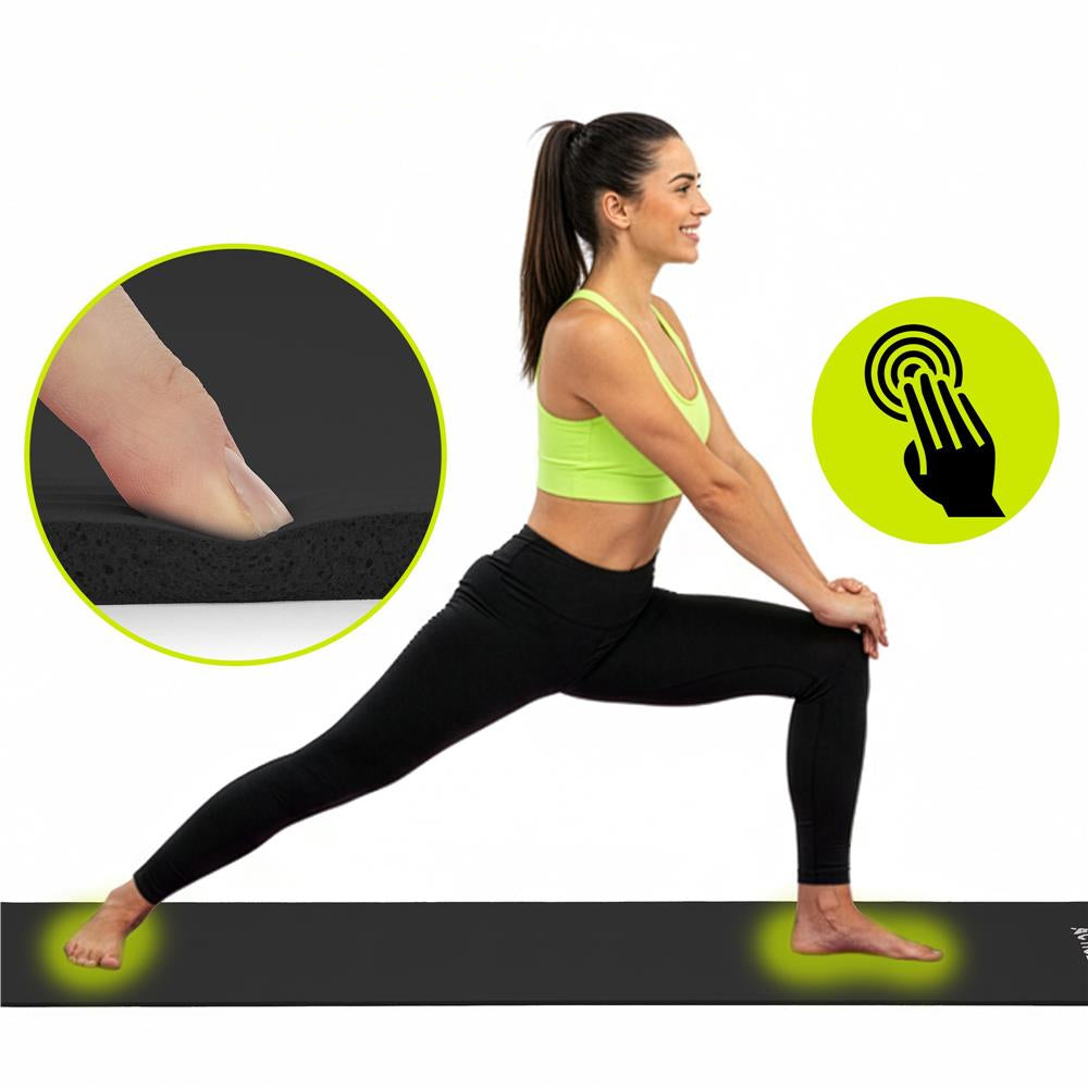 Saltea fitness antiderapanta din NBR, 183x61x1 cm, cu curea transport, negru