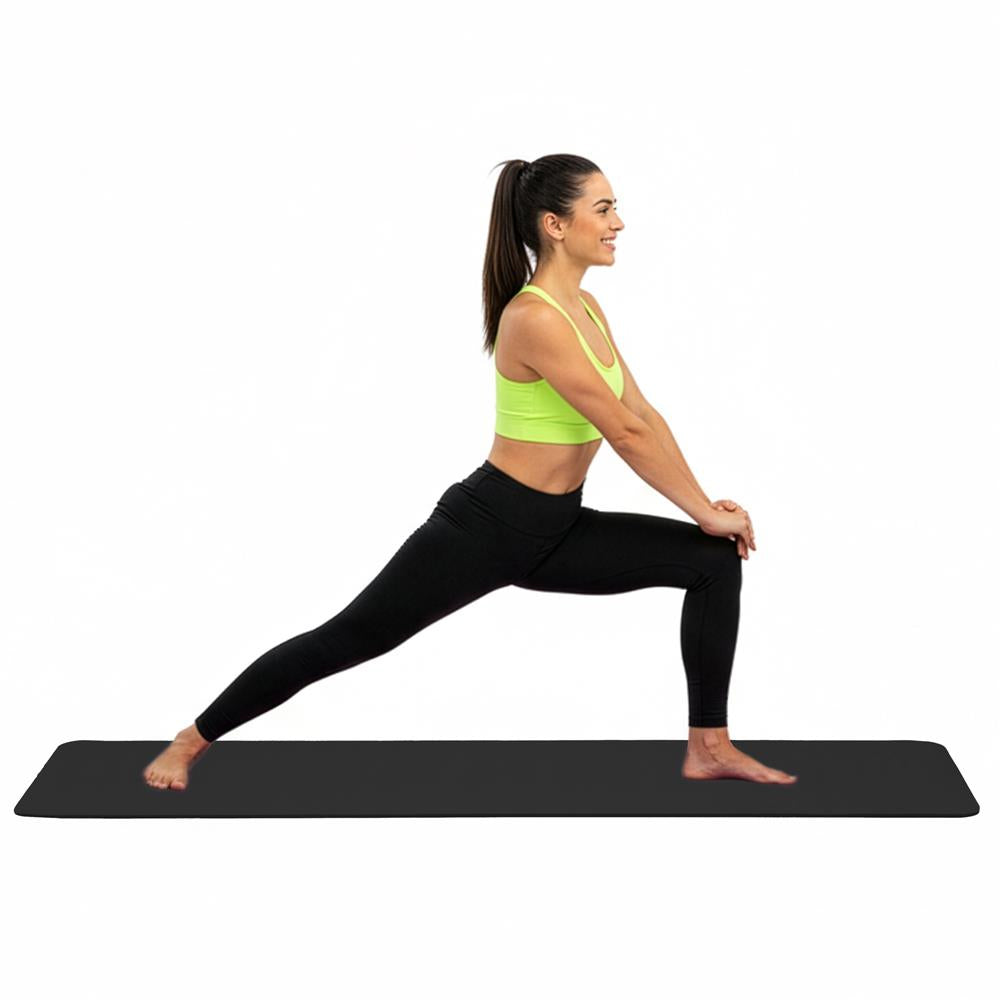 Saltea fitness antiderapanta din NBR, 183x61x1 cm, cu curea transport, negru