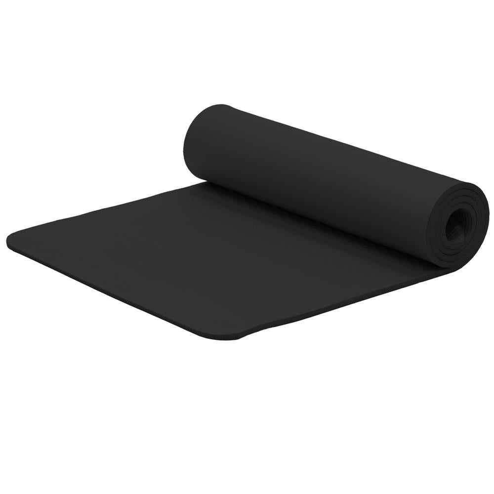 Saltea fitness antiderapanta din NBR, 183x61x1 cm, cu curea transport, negru