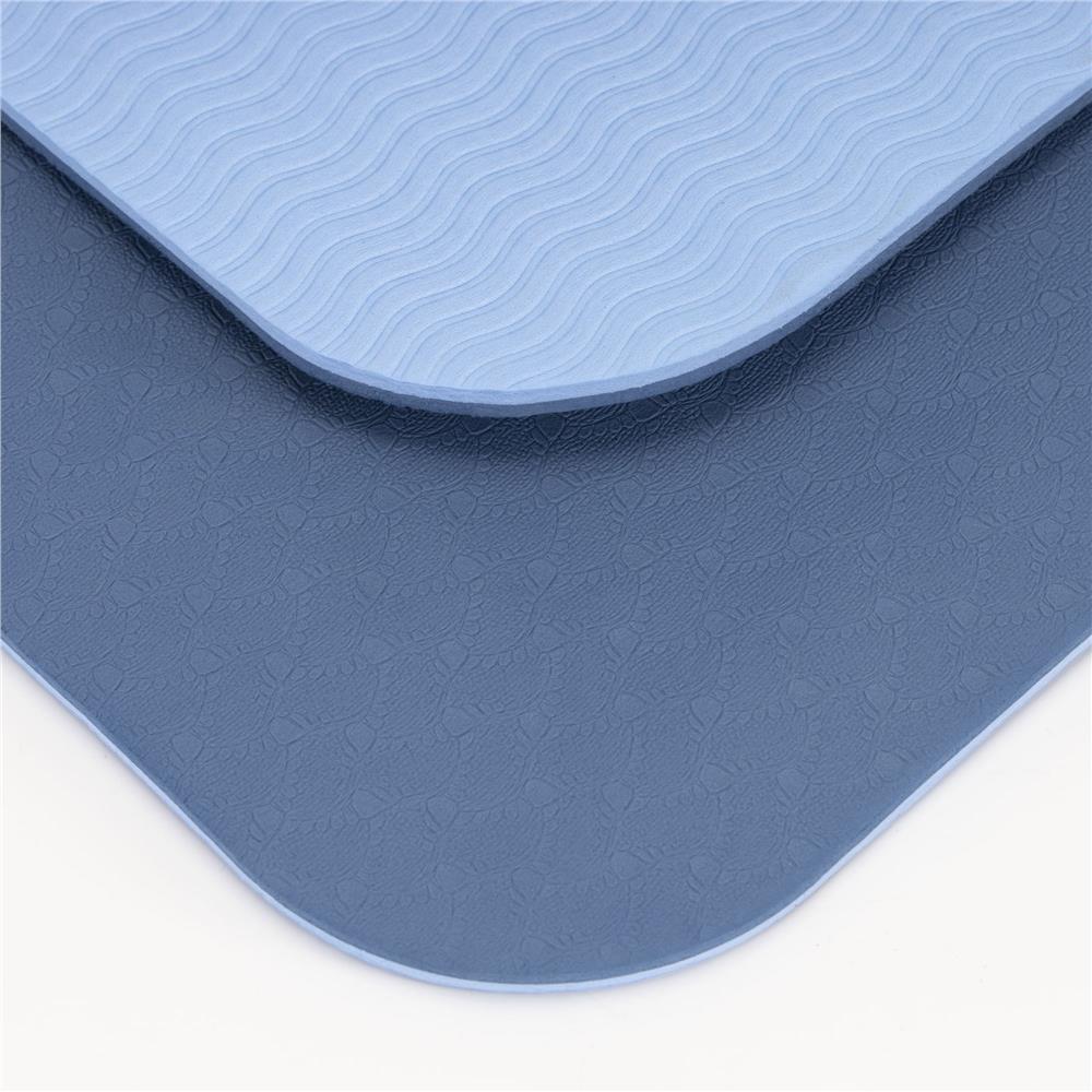 Saltea yoga antiderapanta din TPE, 183x61x0.6 cm, cu curea transport, albastru