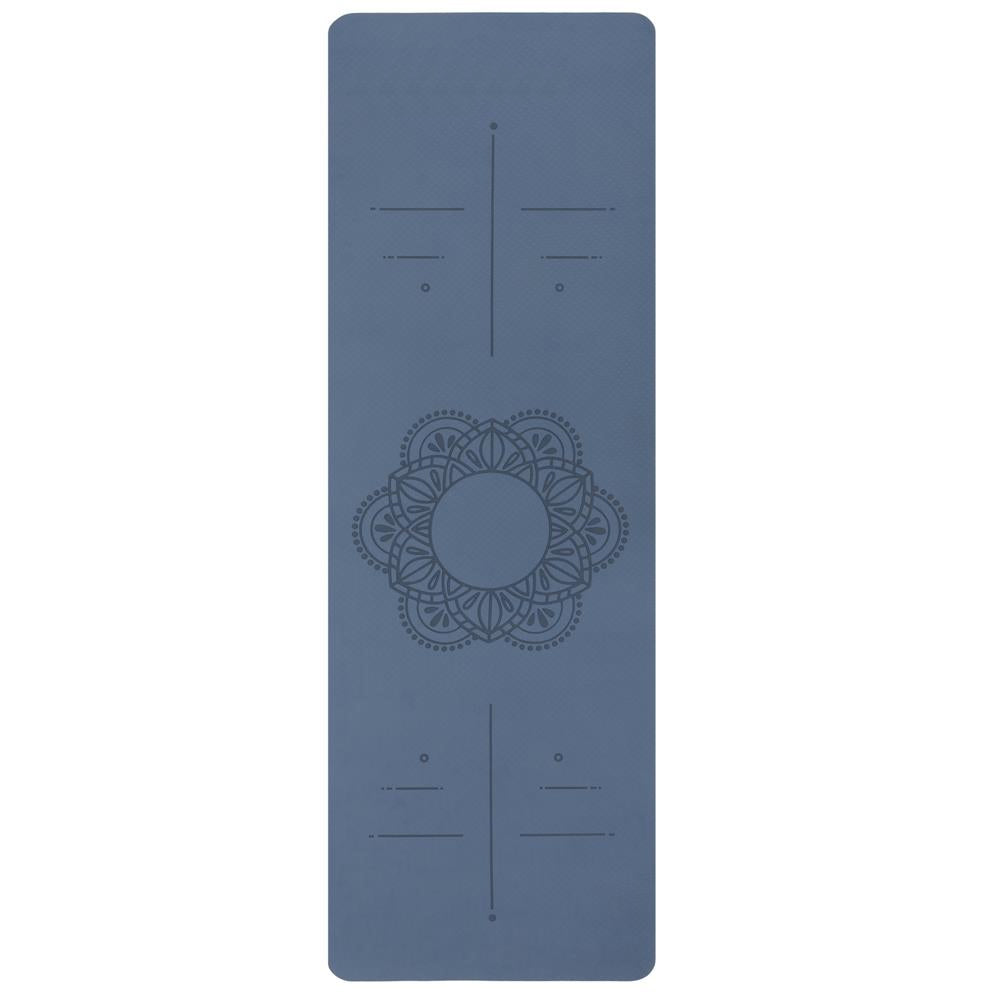 Saltea yoga antiderapanta din TPE, 183x61x0.6 cm, cu curea transport, albastru