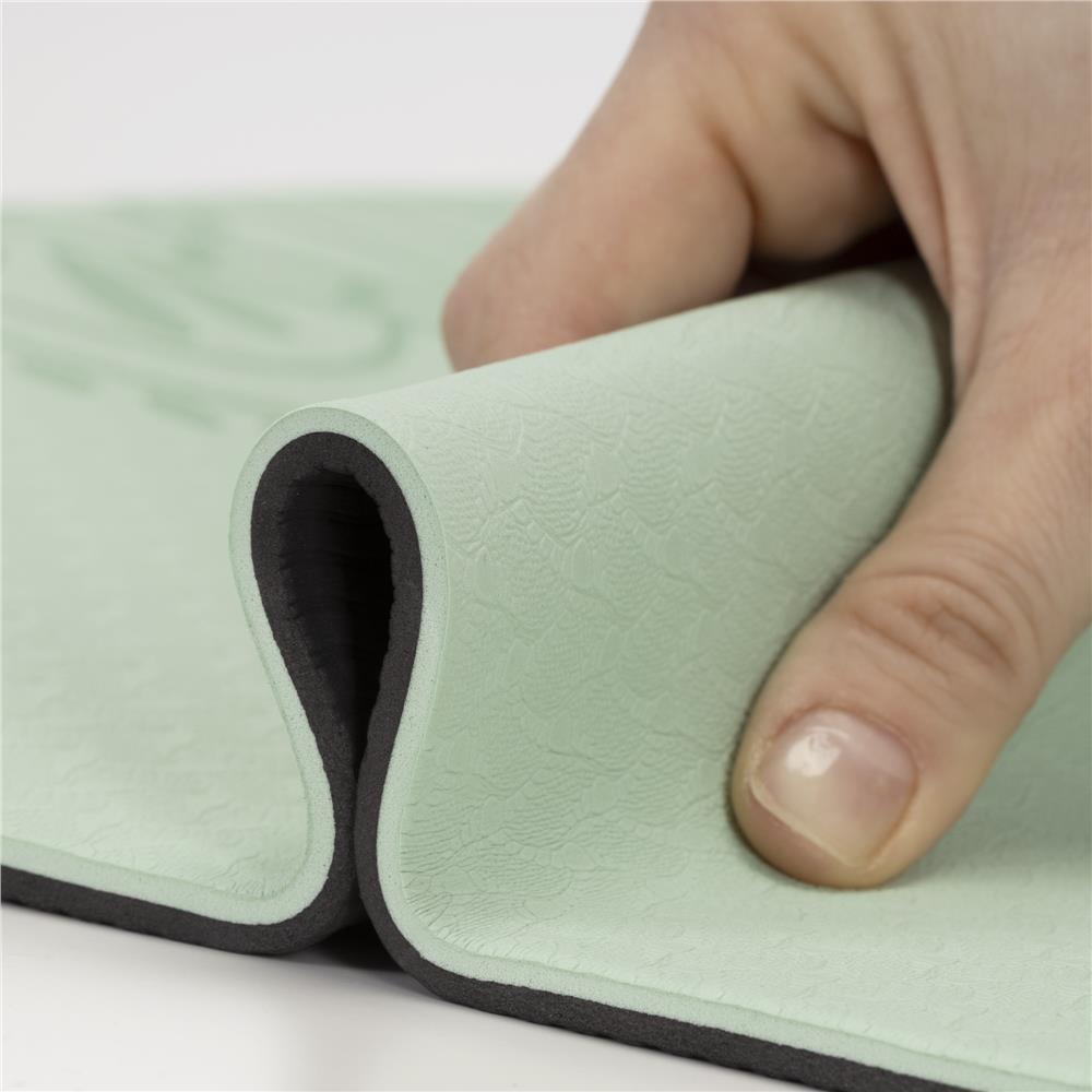 Saltea yoga antiderapanta din TPE, 183x61x0.6 cm, cu curea transport, verde