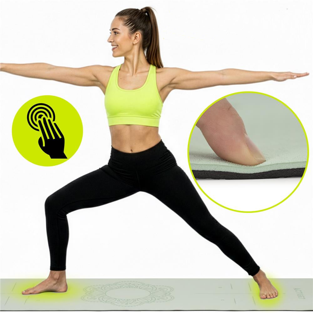Saltea yoga antiderapanta din TPE, 183x61x0.6 cm, cu curea transport, verde