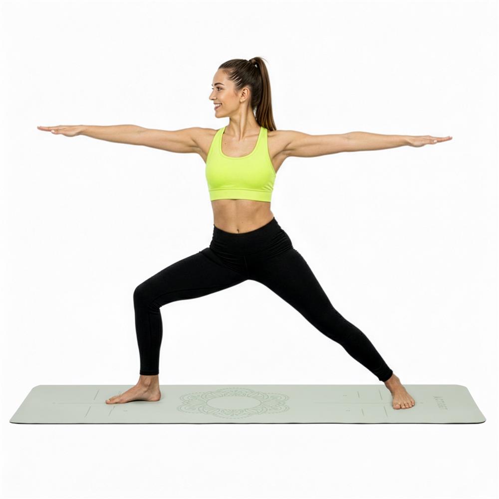 Saltea yoga antiderapanta din TPE, 183x61x0.6 cm, cu curea transport, verde