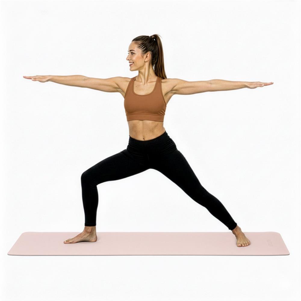 Saltea fitness antiderapanta din TPE, 183x61x1 cm, cu curea transport, roz