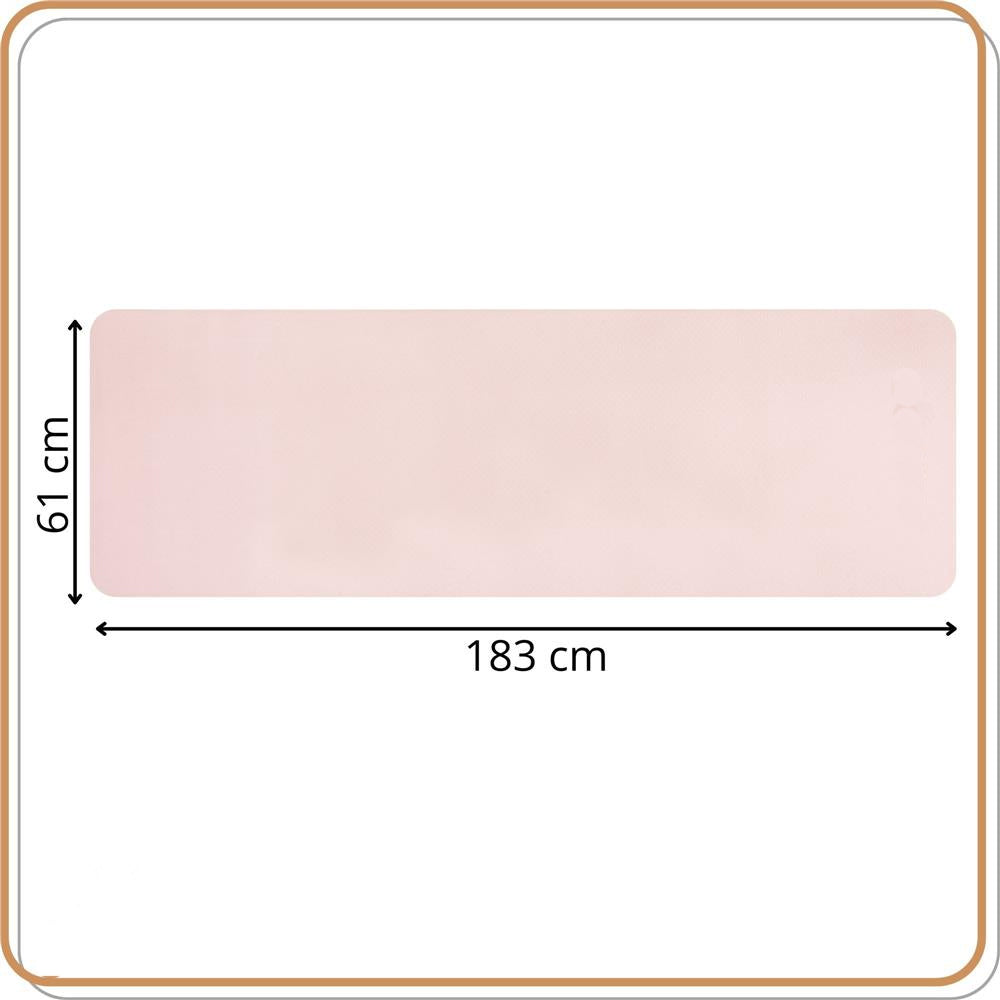 Saltea fitness antiderapanta din TPE, 183x61x1 cm, cu curea transport, roz