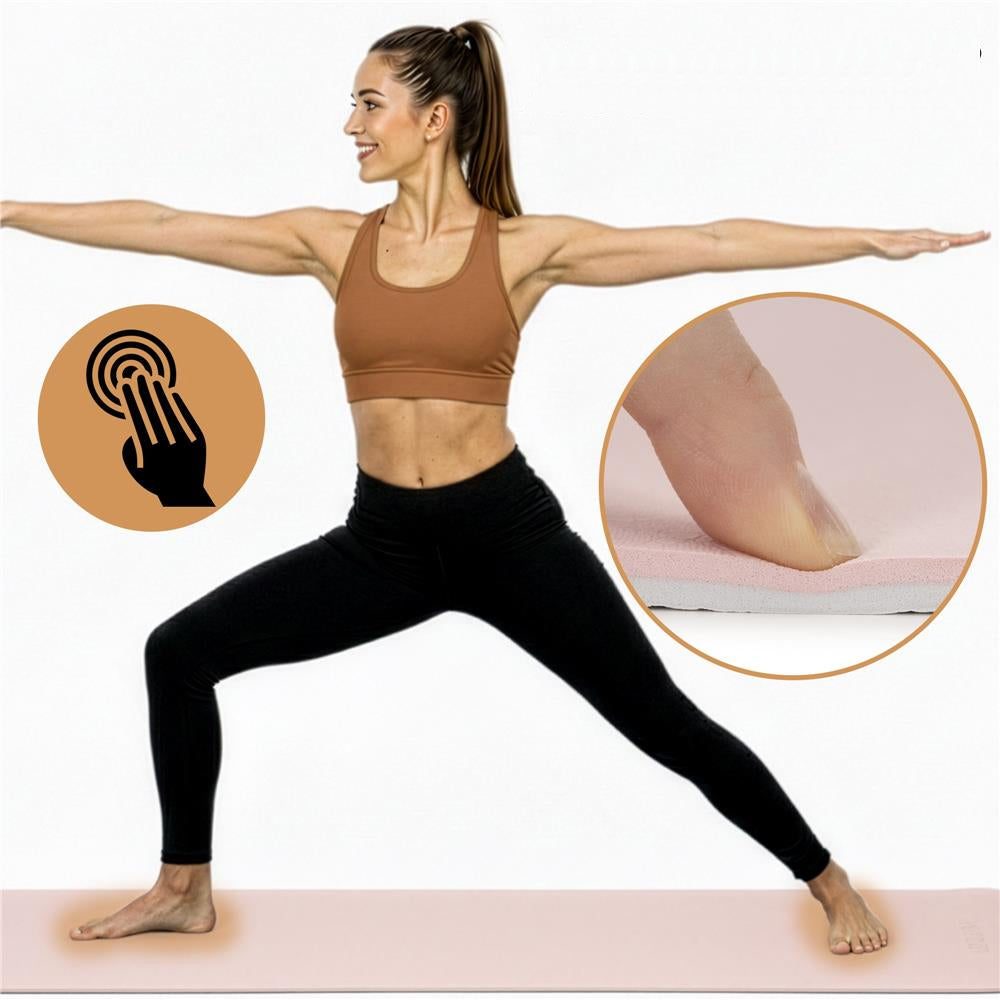 Saltea fitness antiderapanta din TPE, 183x61x1 cm, cu curea transport, roz