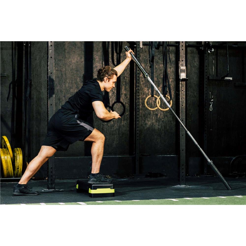 Stepper aerobic, ajustabil in 3 trepte, antiderapant, maxim 350 kg, 68x29x20 cm, negru si verde