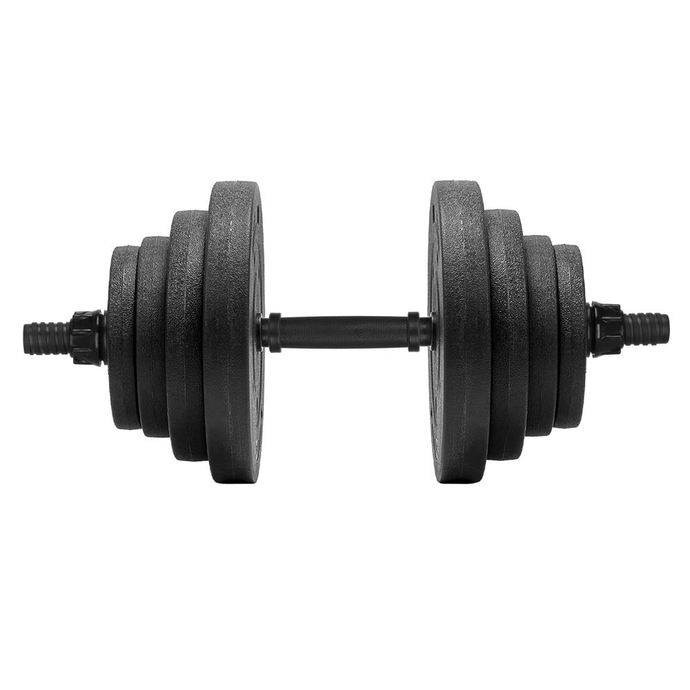 Set gantere si bara ajustabila 20 kg, 12 discuri, conector metalic cu spuma, negru