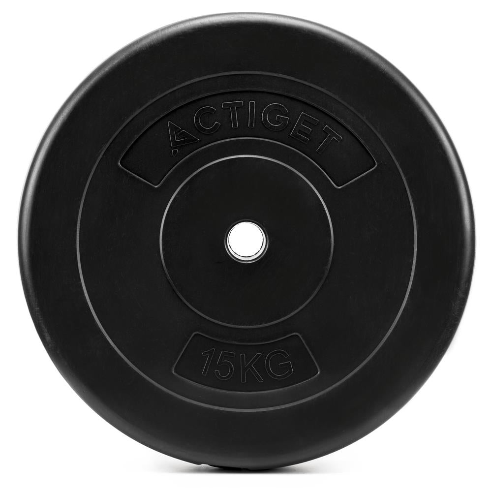 Disc greutate haltera 15 kg, 31 mm, compozit bitumic, PP, 37x7 cm, negru