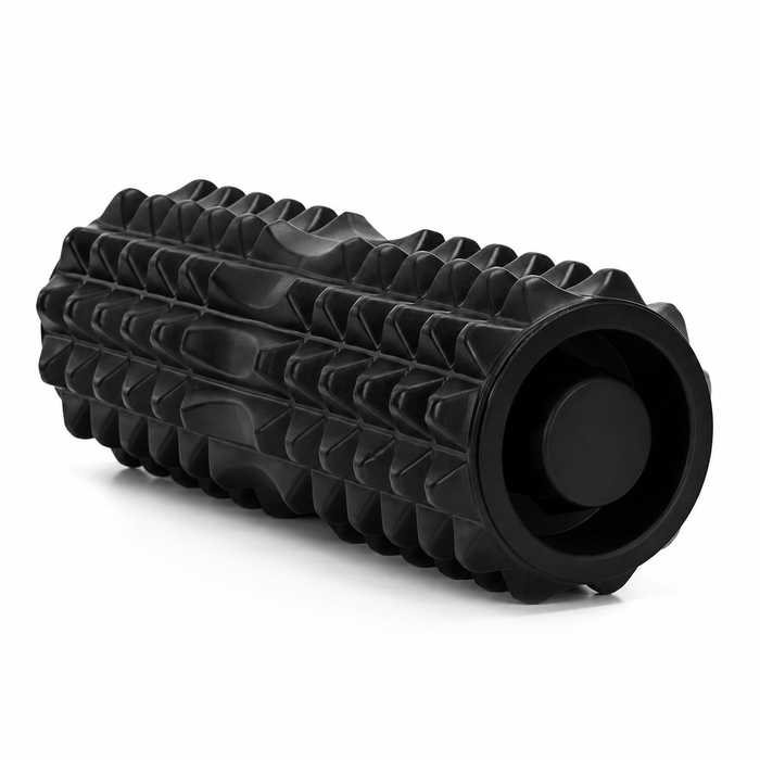 Rola pentru masaj si stretching din spuma EVA, duritate medie 55 Shore A, 33x13 cm, negru - BazarOltenia