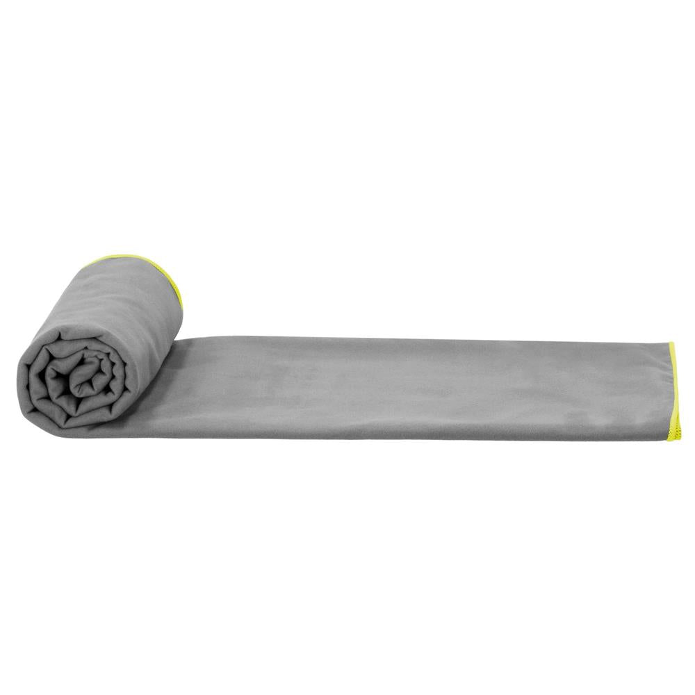 Prosop microfibra pentru plaja sau fitness, 180x100 cm, 200 GSM, uscare rapida, cu husa, gri