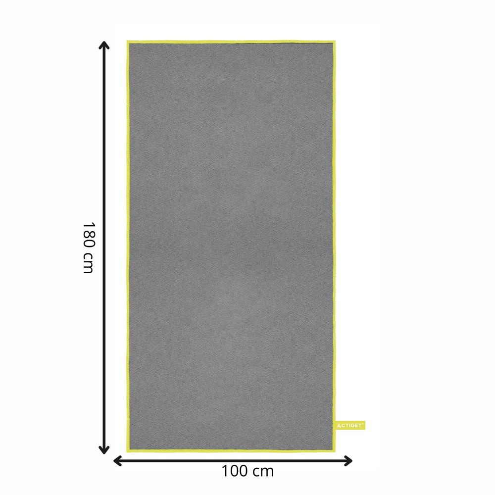 Prosop microfibra pentru plaja sau fitness, 180x100 cm, 200 GSM, uscare rapida, cu husa, gri