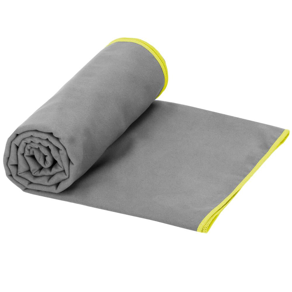 Prosop microfibra pentru plaja sau fitness, 180x100 cm, 200 GSM, uscare rapida, cu husa, gri