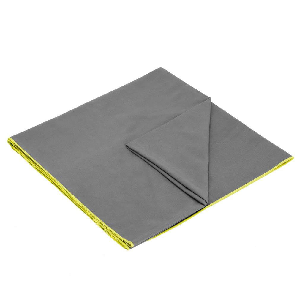 Prosop microfibra pentru plaja sau fitness, 180x100 cm, 200 GSM, uscare rapida, cu husa, gri