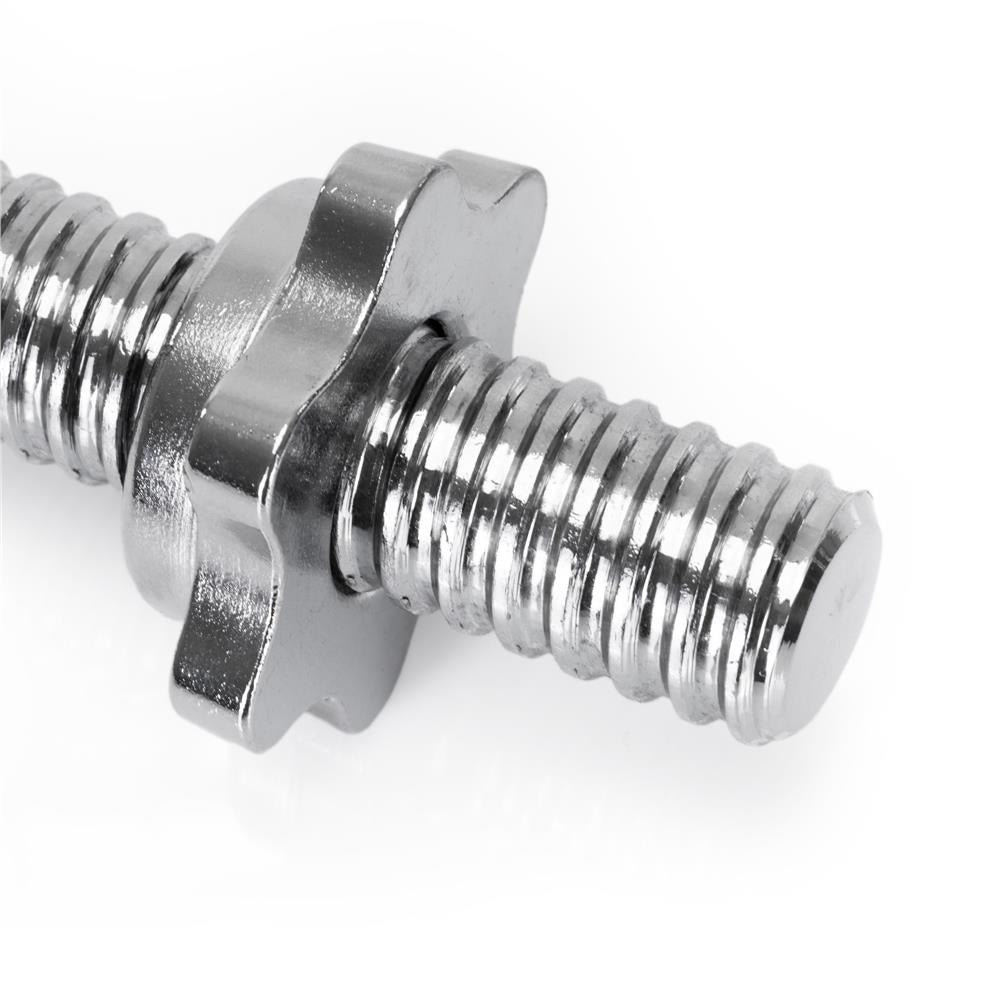 Bara gantera scurta 36 cm, diametru 28 mm, otel cromat, capacitate 80 kg, argintiu