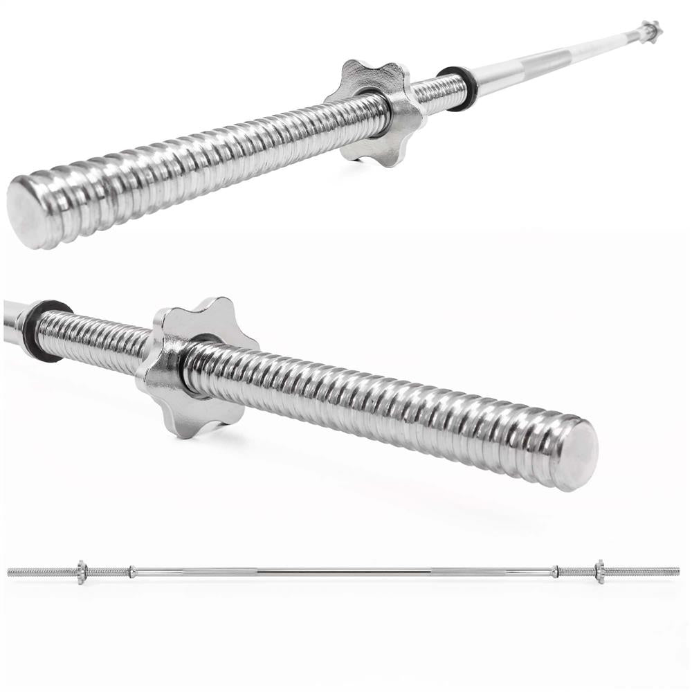 Bara haltera pentru greutati, 180 cm, diametru 25 mm, otel cromat, incarcare maxima 140 kg, argintiu