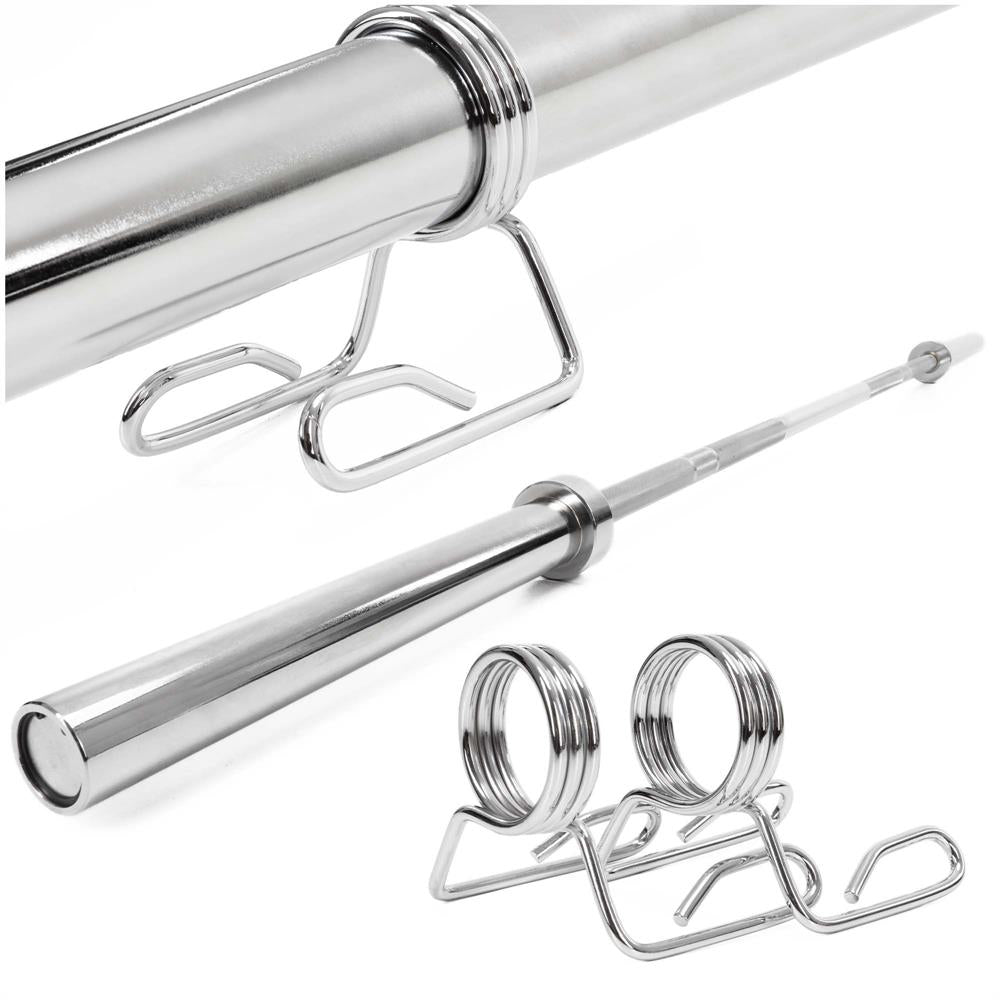 Bara olimpica pentru greutati 220 cm, diametru 50 mm, otel cromat, incarcare maxima 200 kg