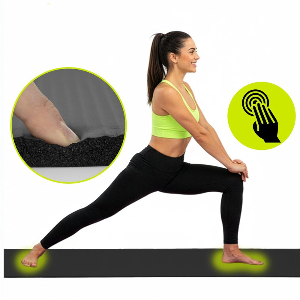 Saltea fitness antiderapanta din NBR, 183x61x2 cm, cu curea transport, negru