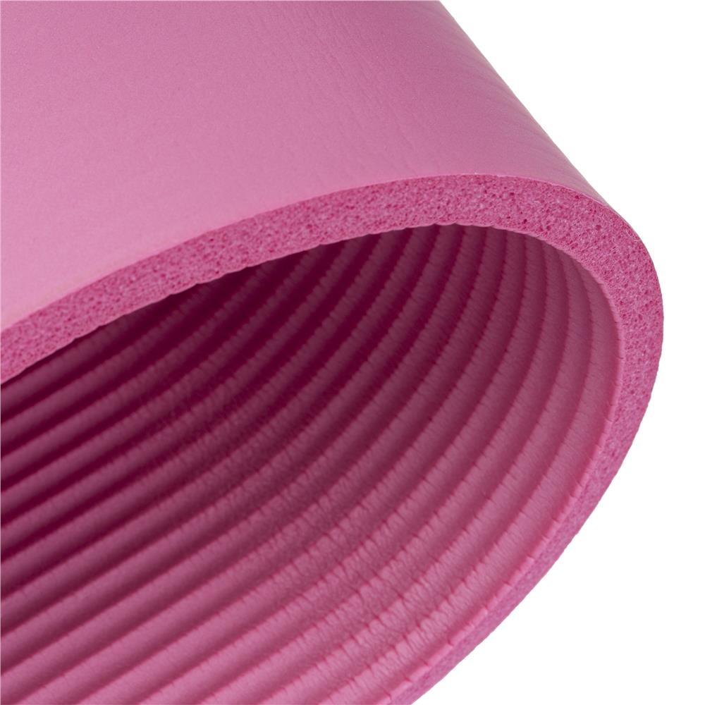 Saltea fitness antiderapanta din NBR, 183x61x1 cm, cu curea transport, roz