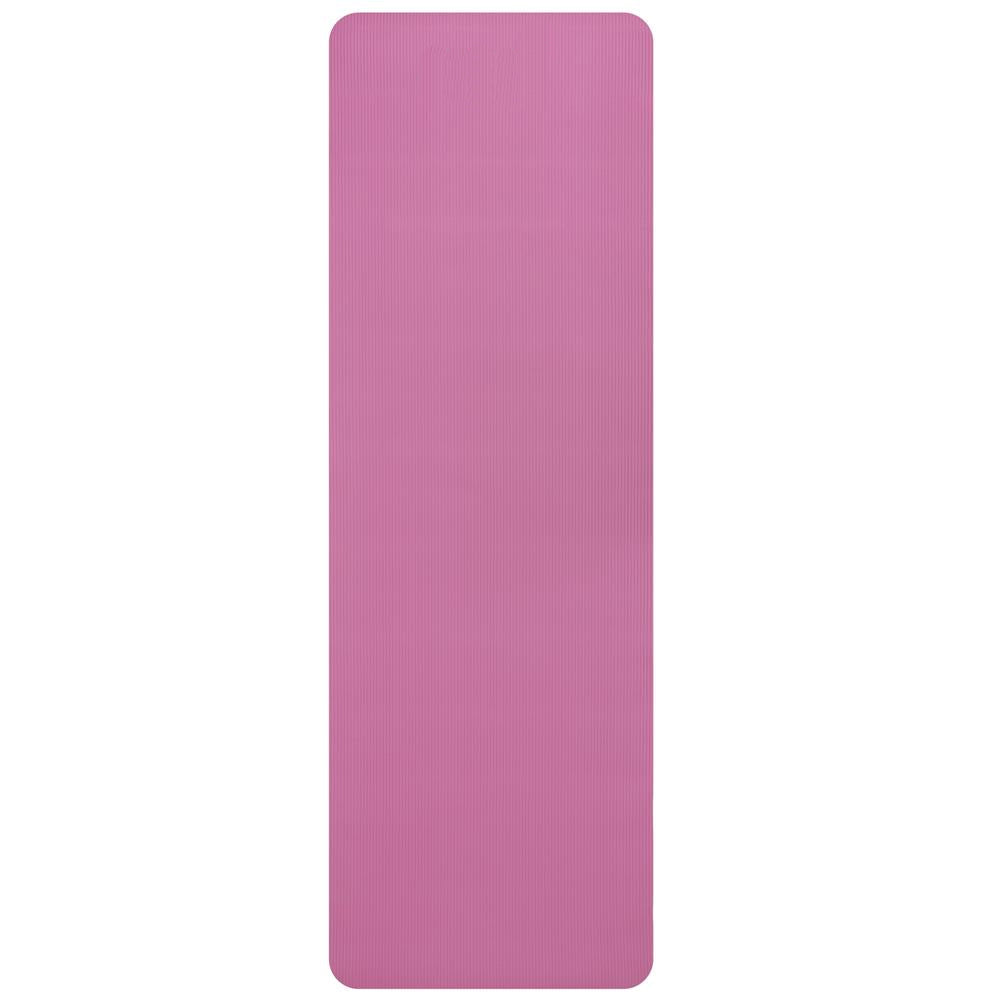 Saltea fitness antiderapanta din NBR, 183x61x1 cm, cu curea transport, roz