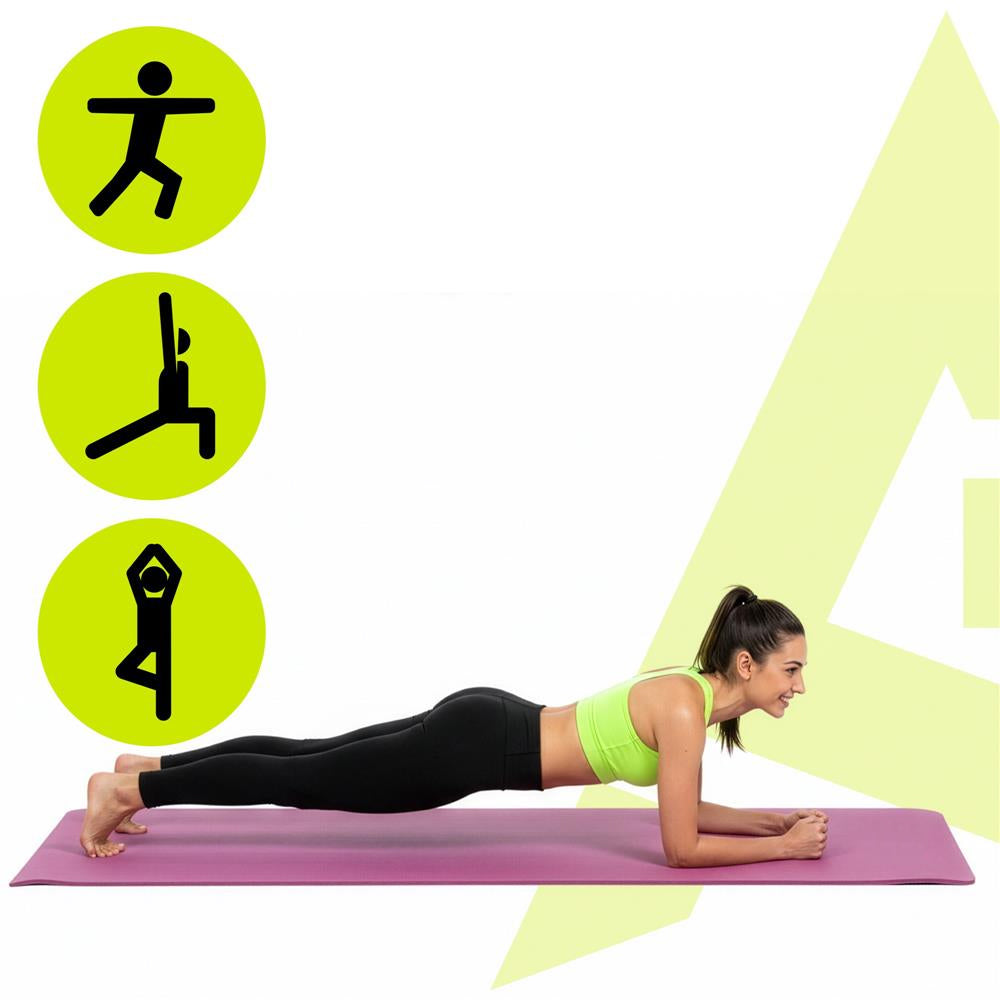 Saltea fitness antiderapanta din NBR, 183x61x1 cm, cu curea transport, roz