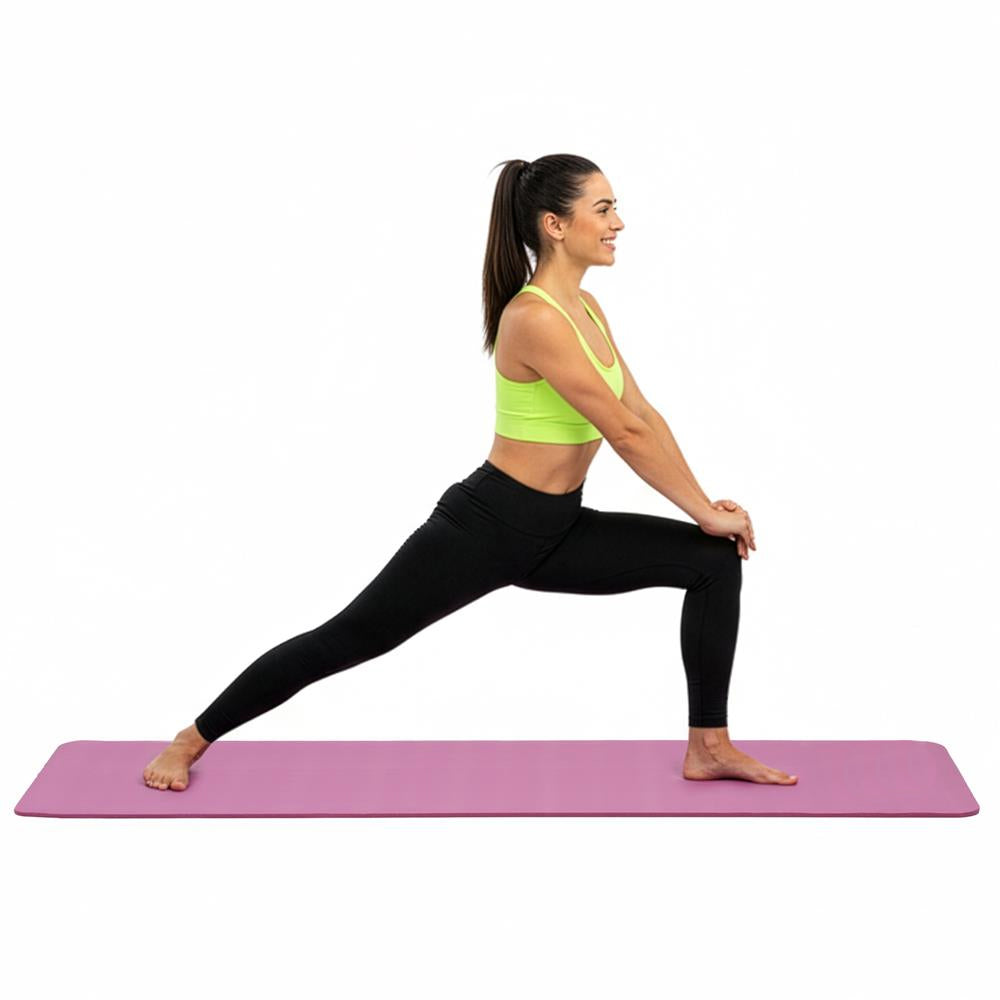 Saltea fitness antiderapanta din NBR, 183x61x1 cm, cu curea transport, roz