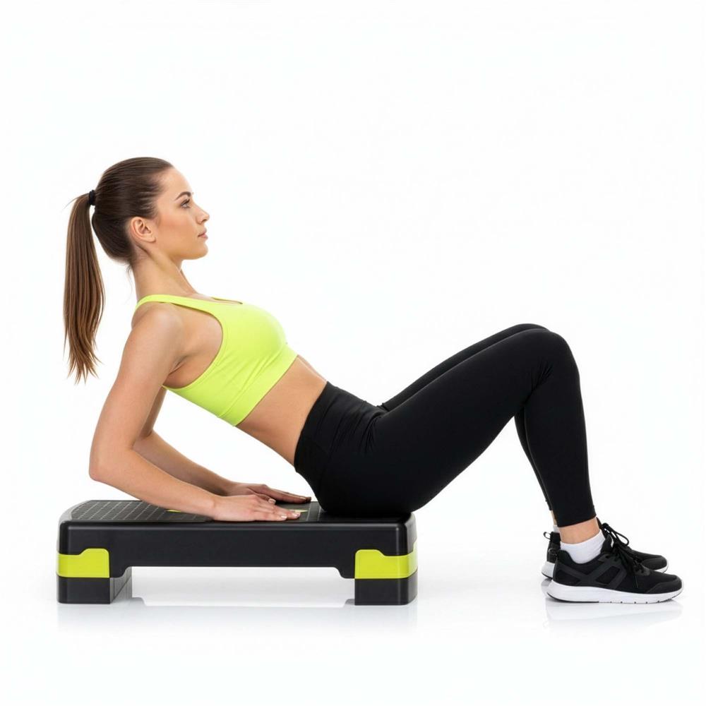Stepper aerobic, ajustabil in 2 trepte, antiderapant, maxim 350 kg, 68x29x15 cm, negru si verde