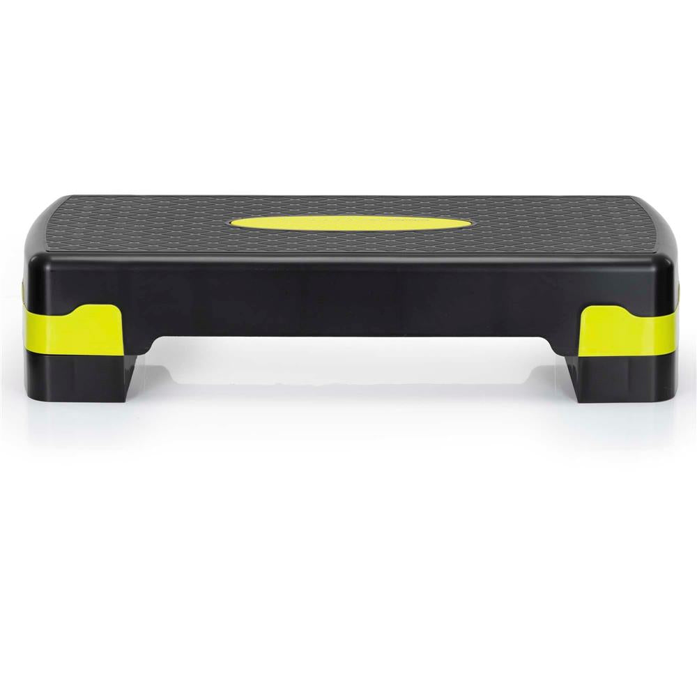 Stepper aerobic, ajustabil in 2 trepte, antiderapant, maxim 350 kg, 68x29x15 cm, negru si verde