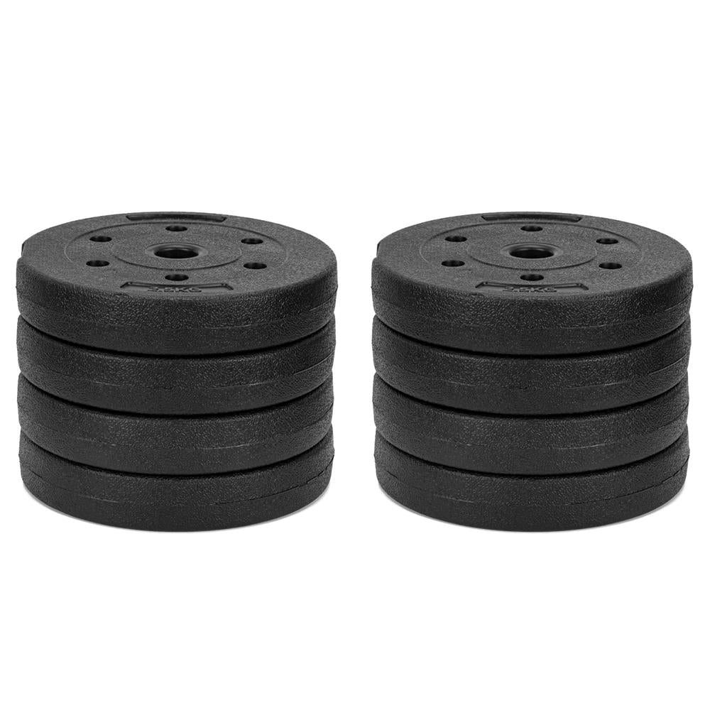 Set gantere si bara ajustabila 30 kg, 16 discuri, conector metalic cu spuma, negru