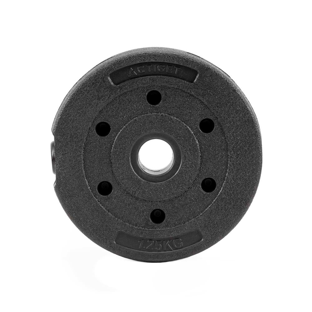 Set gantere si bara ajustabila 30 kg, 16 discuri, conector metalic cu spuma, negru
