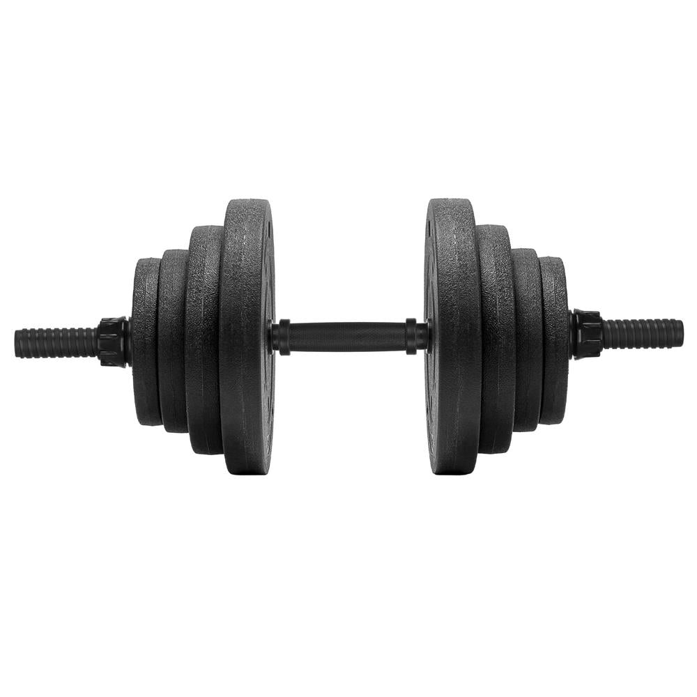 Set gantere si bara ajustabila 30 kg, 16 discuri, conector metalic cu spuma, negru