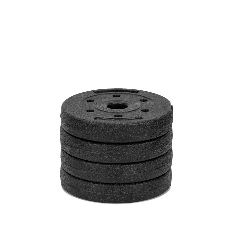 Set gantere si bara ajustabila 30 kg, 16 discuri, conector metalic cu spuma, negru