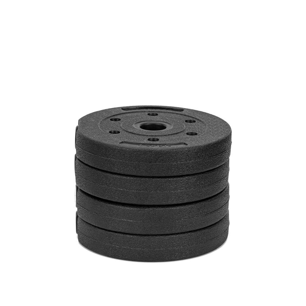 Set gantere si bara ajustabila 30 kg, 16 discuri, conector metalic cu spuma, negru