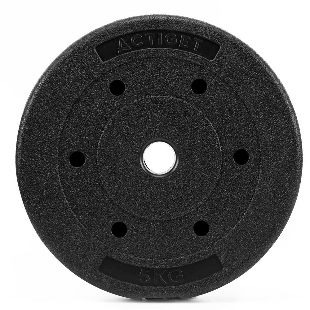 Disc greutate haltera, 5 kg, umplutura bitumica, invelist PP, 29 mm, negru