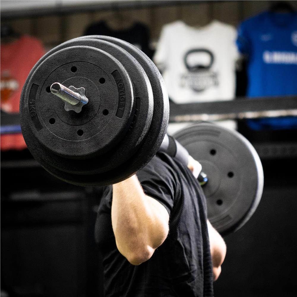 Disc greutate haltera, 5 kg, umplutura bitumica, invelist PP, 29 mm, negru