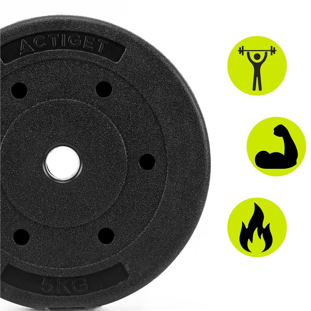 Disc greutate haltera, 5 kg, umplutura bitumica, invelist PP, 29 mm, negru