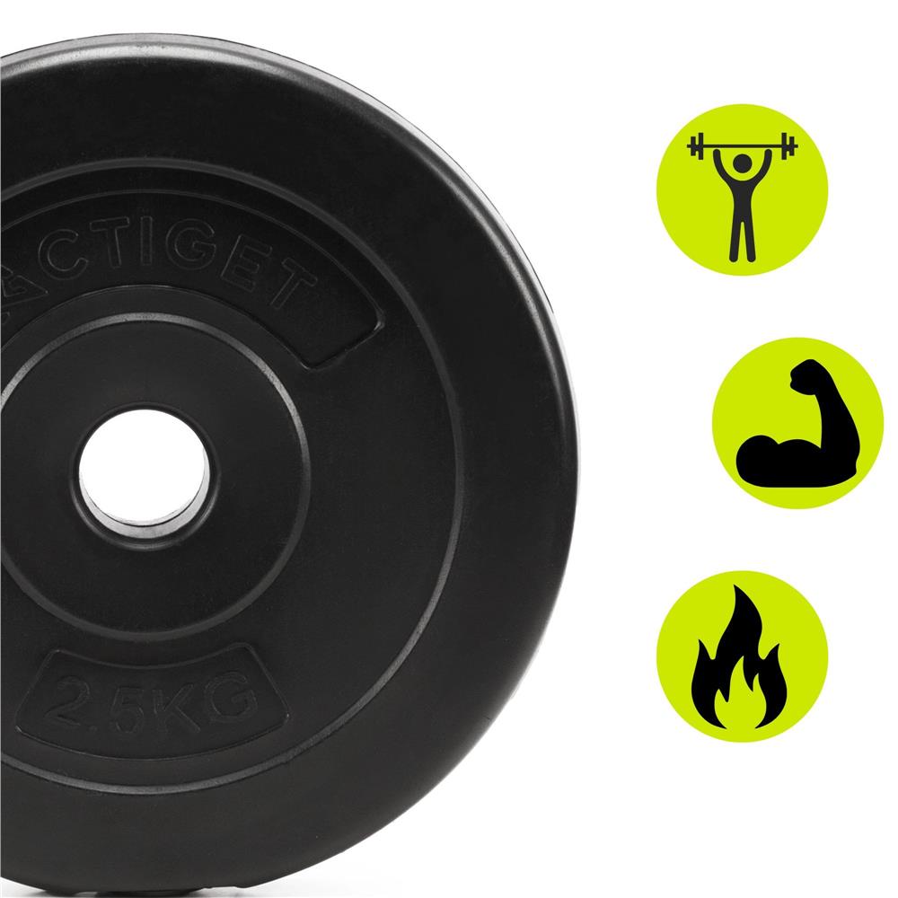 Disc greutate haltera 2,5 kg, 31 mm, compozit bitumic, PP, 22x4 cm, negru