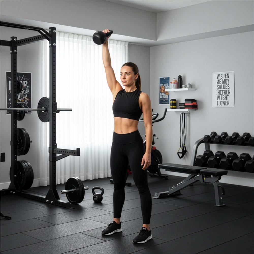 Kettlebell 6 kg, bitum cu invelis rezistent ABS, 24x21 cm, negru