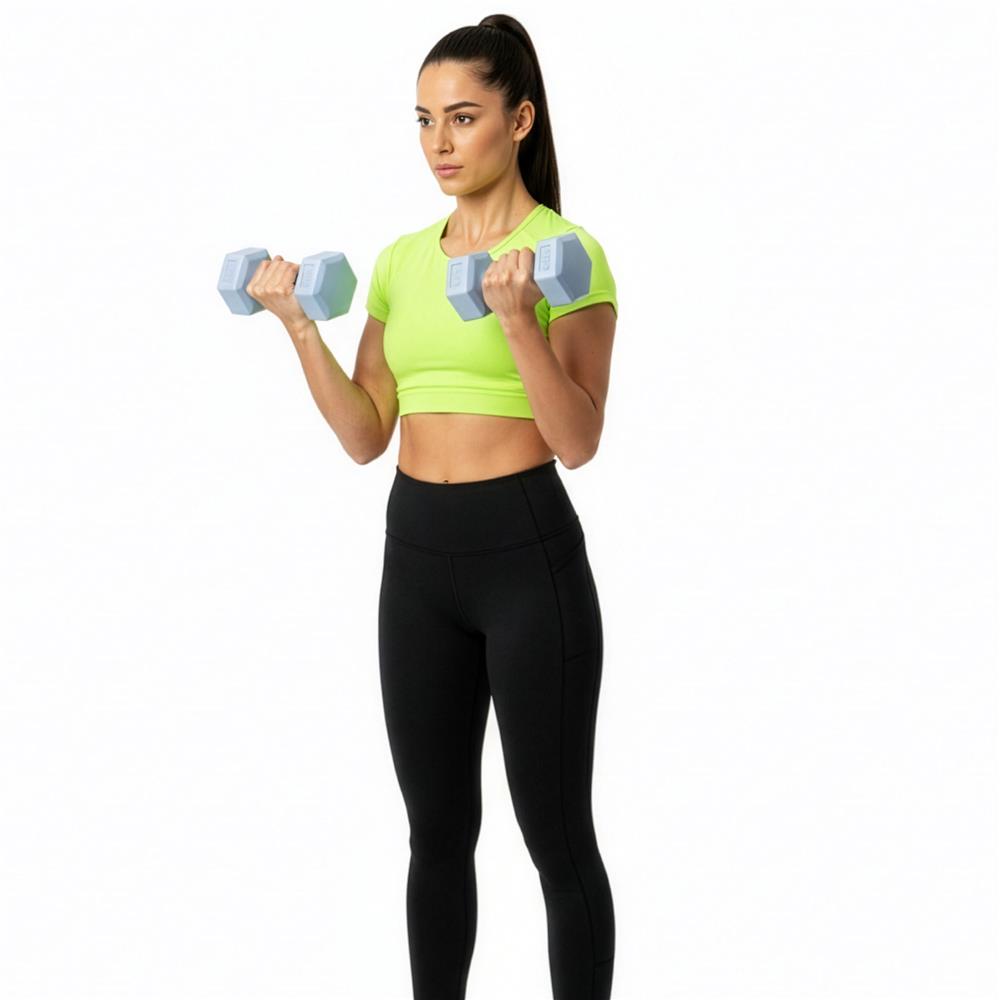 Set gantere hex 2x1 kg, bitum cu invelis rezistent PP, albastru deschis