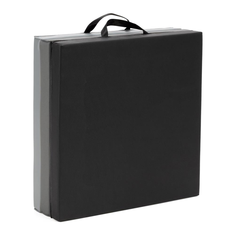 Saltea fitness pliabila 3 segmente, PVC si spuma EPE, 180x60x6 cm, negru si gri