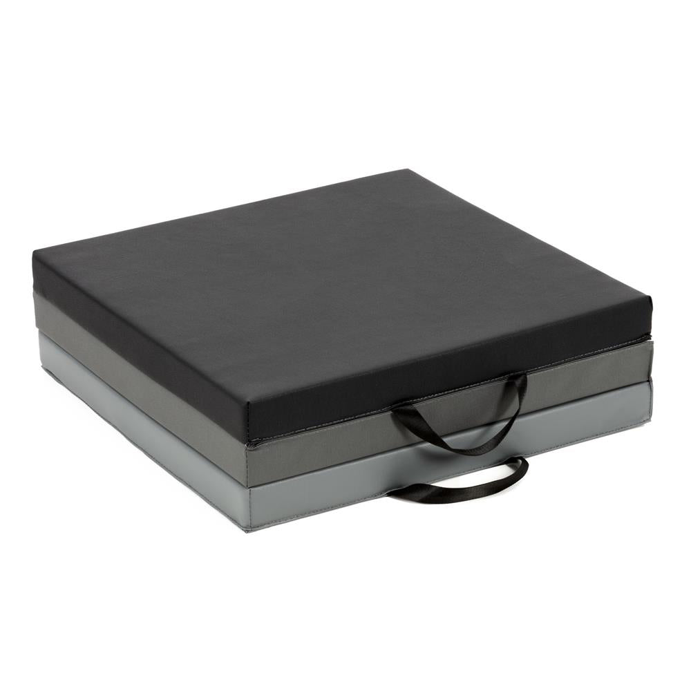 Saltea fitness pliabila 3 segmente, PVC si spuma EPE, 180x60x6 cm, negru si gri