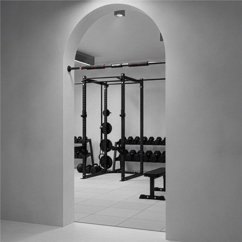 Bara tractiuni reglabila pentru usa 82-130 cm, otel si spuma NBR, capacitate 300 kg, negru