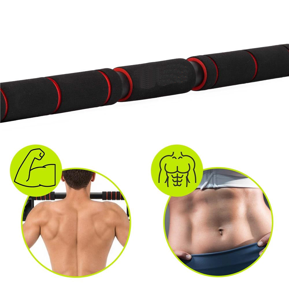 Bara tractiuni reglabila pentru usa 62-100 cm, otel si spuma NBR, capacitate 300 kg, negru
