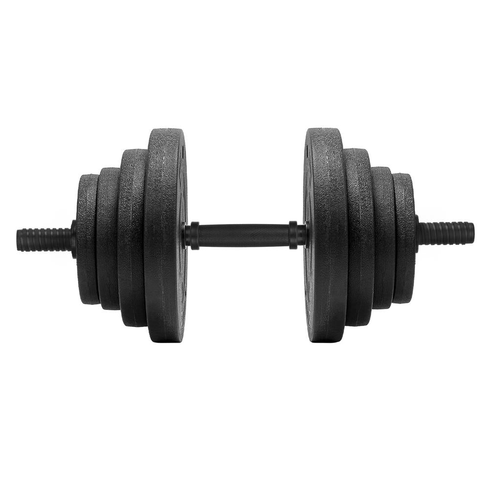 Set gantere reglabile 20 kg (2 x 10 kg), discuri cu invelis PP, negru