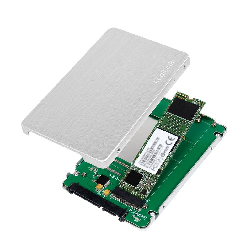 RACK extern LOGILINK, pt. SSD, M.2, M.2 S-ATA NGFF, interfata PC S-ATA3, aluminiu, argintiu, "AD0021"