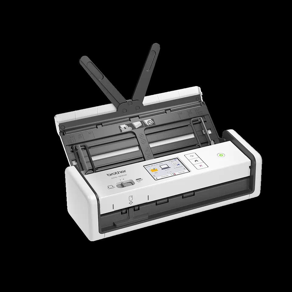 Scanner Portabil Compact BROTHER ADS-1800W, A4, Viteza de scanare duplex: 30ppm/60ipm, Optiuni: , Conectivitate:WiFI, Scanare ambele fete:Da, ADF:60coli "ADS1800WTC1"