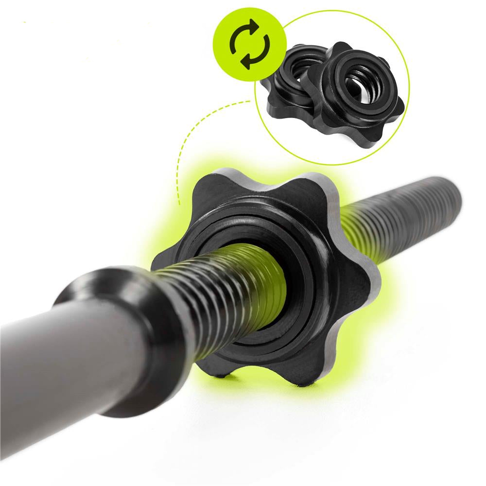 Bara haltera curbata Z pentru greutati 120 cm, diametru 25 mm, otel, incarcare maxima 140 kg, negru