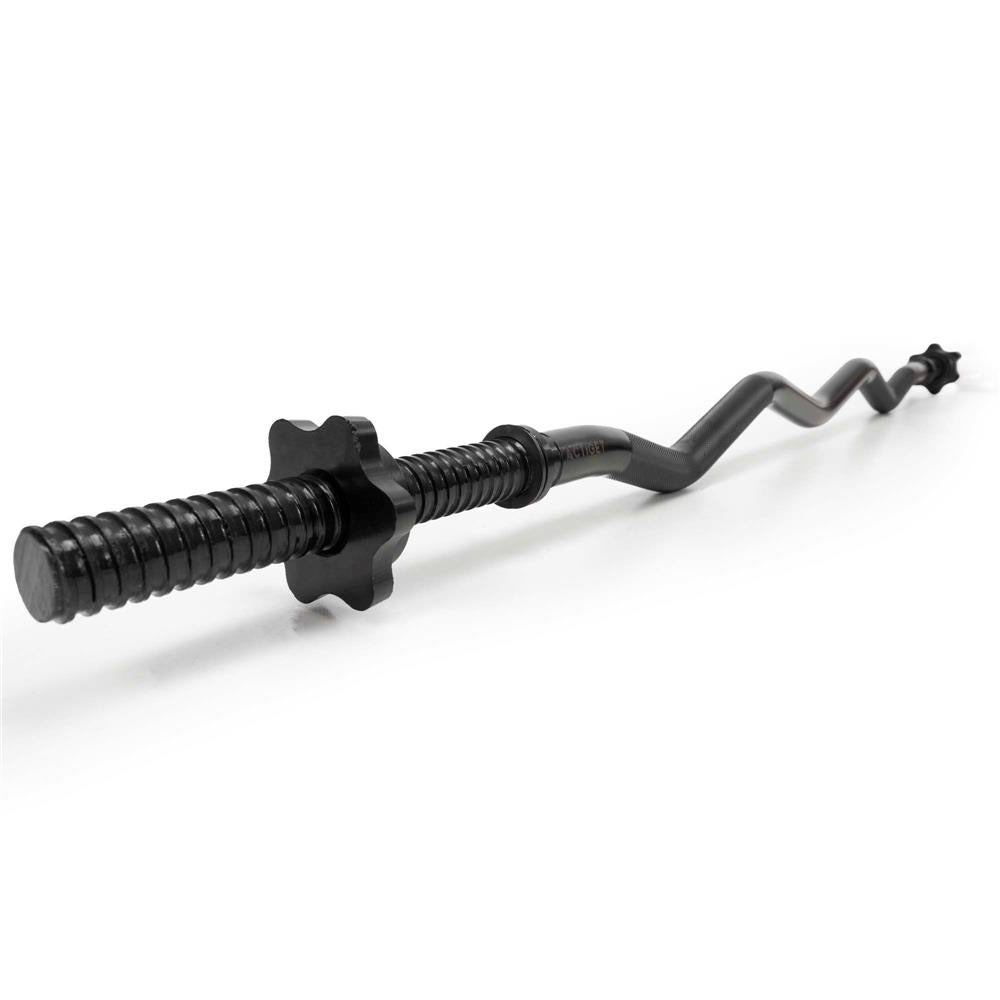 Bara haltera curbata Z pentru greutati 120 cm, diametru 25 mm, otel, incarcare maxima 140 kg, negru