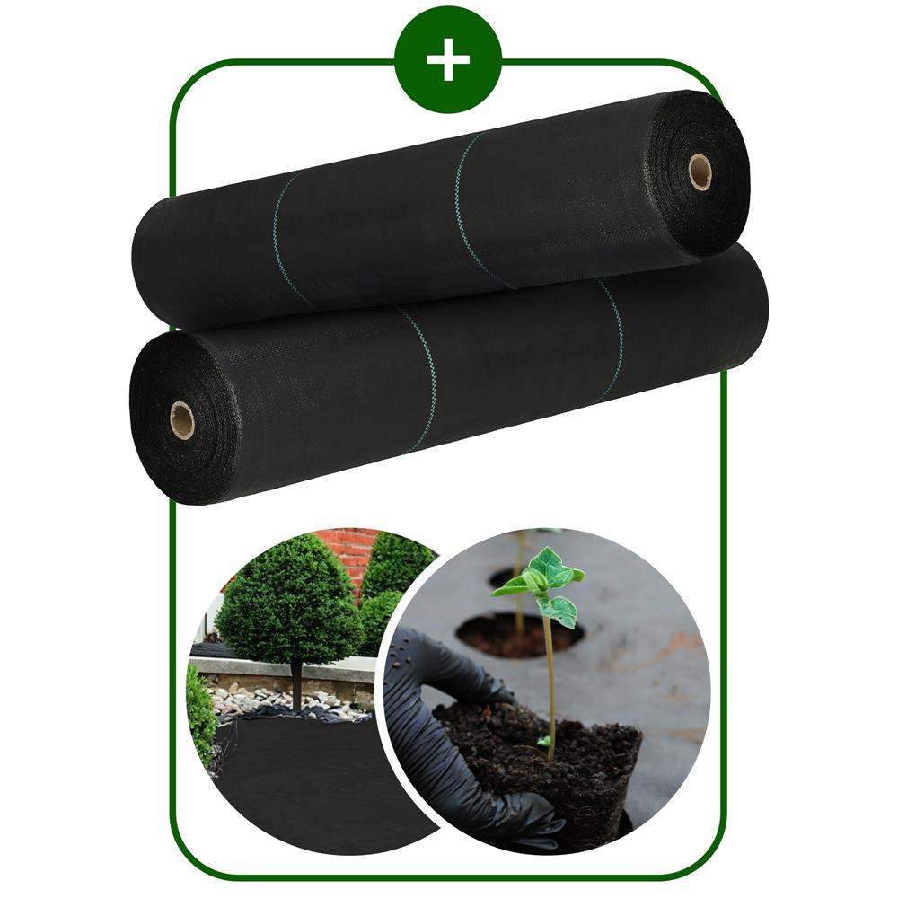 Folie agrotextil, mulcire, antiburuieni, filtru UV, 10x1.6 m, 90 g/mp, negru